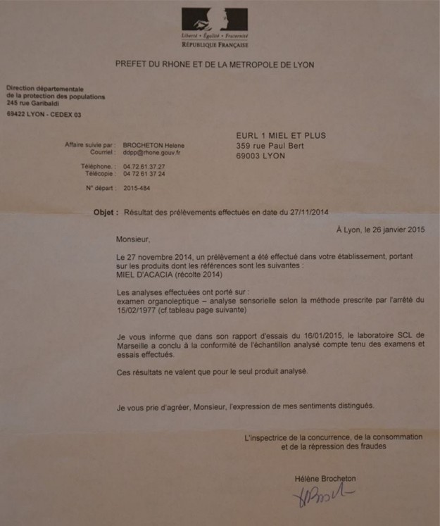 10978657_833773366684318_7432984515206398629_n Analyse des miels